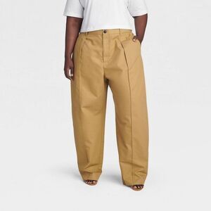 KBB by KAHLANA Women's 'The Barrel Wide Leg Trousers' - Brown 3X